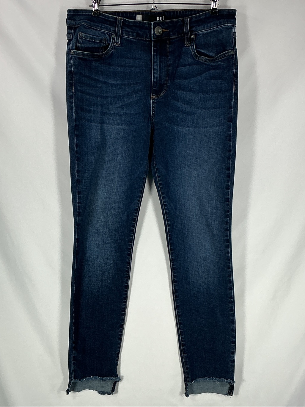 Kut From The Kloth Connie High Rise Ankle Skinny Jeans Step Hem Size 10 Indigo